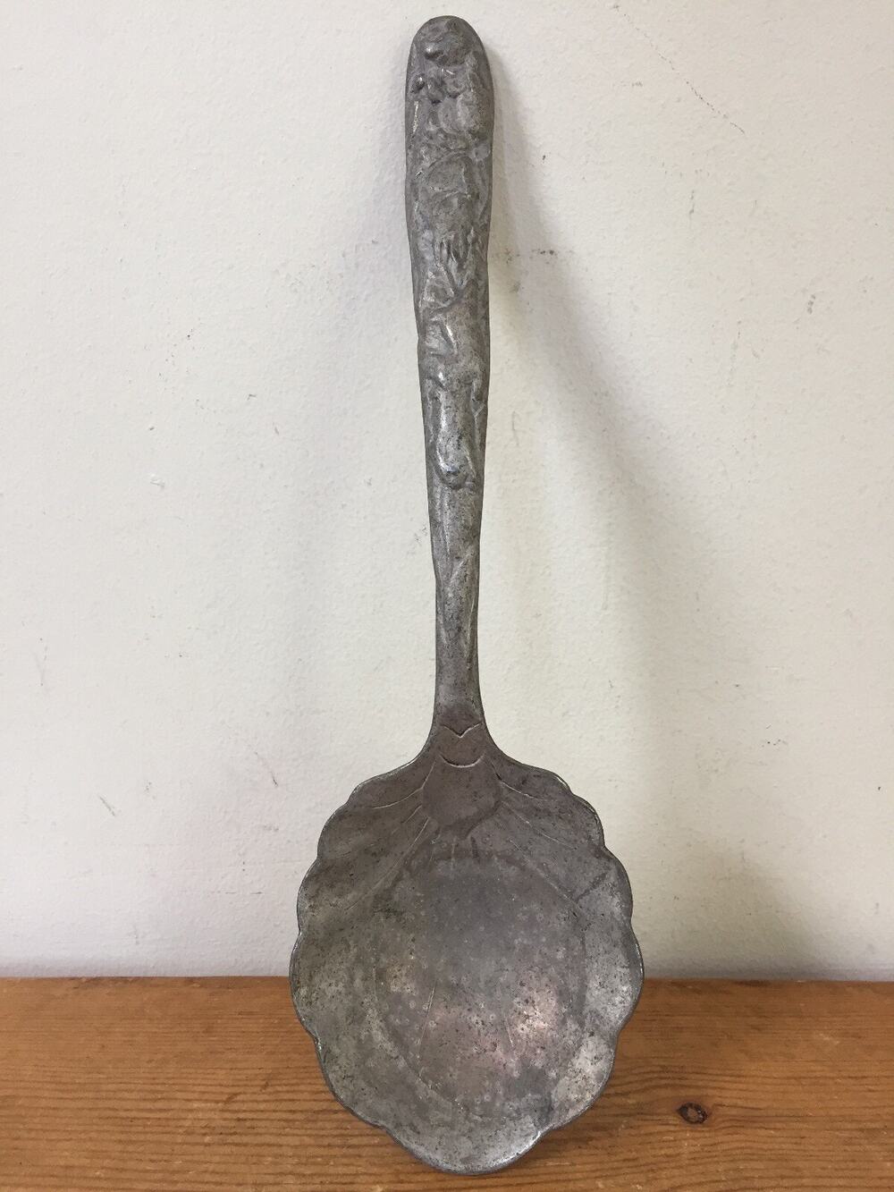 Vintage 1990 Arthur Court Cast Aluminum Scalloped Bunny Rabbit Serving Spoon 11"
